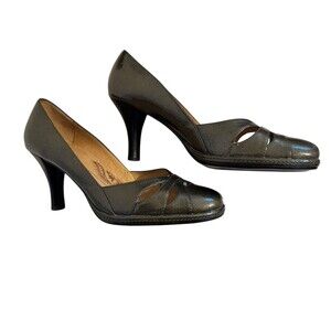 Sofft Womens Gabriela Pewter Round Toe Pump shoes size 8 M Heels EUC